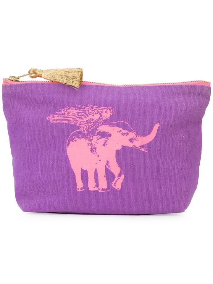 Figue Flying Elephant Make-up Bag - Purple