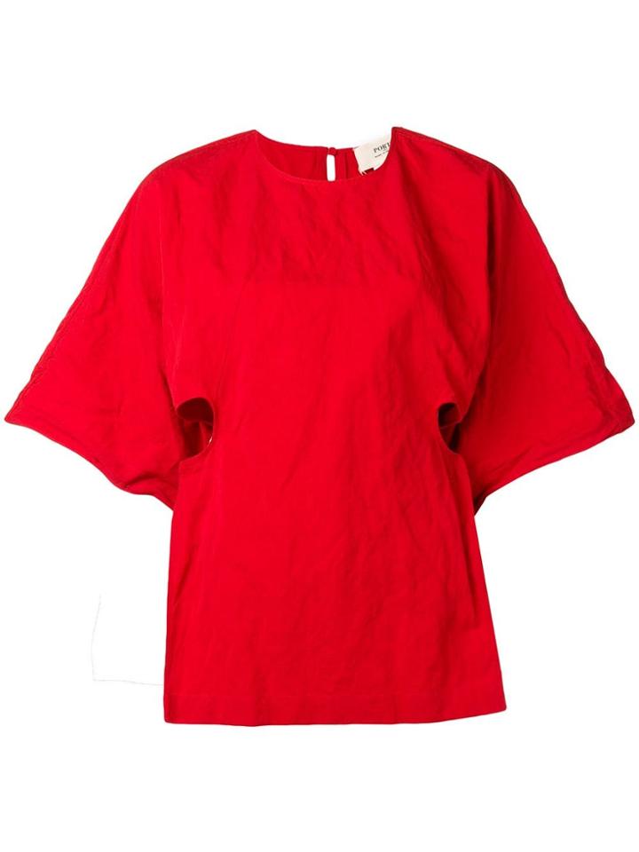Ports 1961 Creased Oversized Blouse - Red