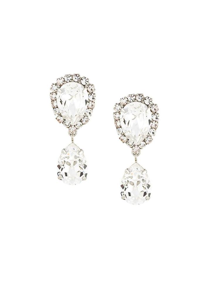 Drop Crystal Clip-on Earrings, Women's, Metallic, Dolce & Gabbana