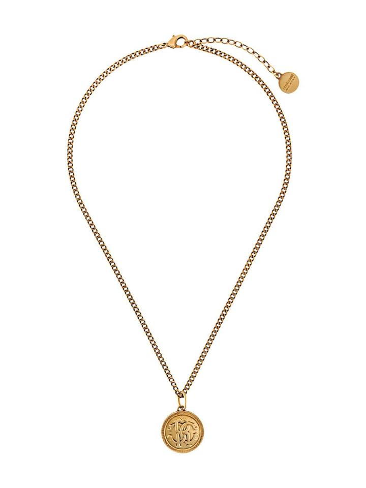 Roberto Cavalli Medallion Logo Necklace - Gold