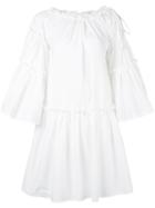 Msgm - Ruffled Kaftan - Women - Cotton/polyester - 44, Women's, White, Cotton/polyester