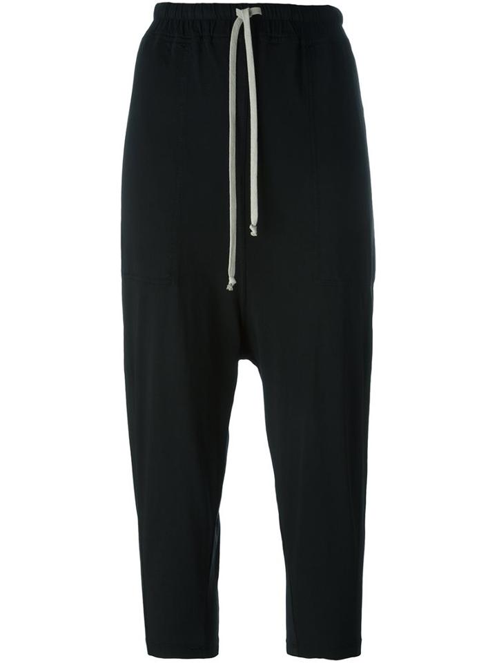 Rick Owens Drkshdw Drop-crotch Trousers, Women's, Size: Small, Black, Cotton