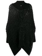 Saint Laurent Knitted Cape - Black