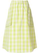 Sofie D'hoore Full Gingham Check Skirt - Yellow & Orange