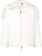 Jil Sander Buttoned Hood Padded Jacket - White