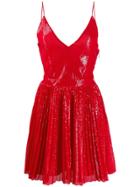 Msgm Sequin Flare Dress - Red