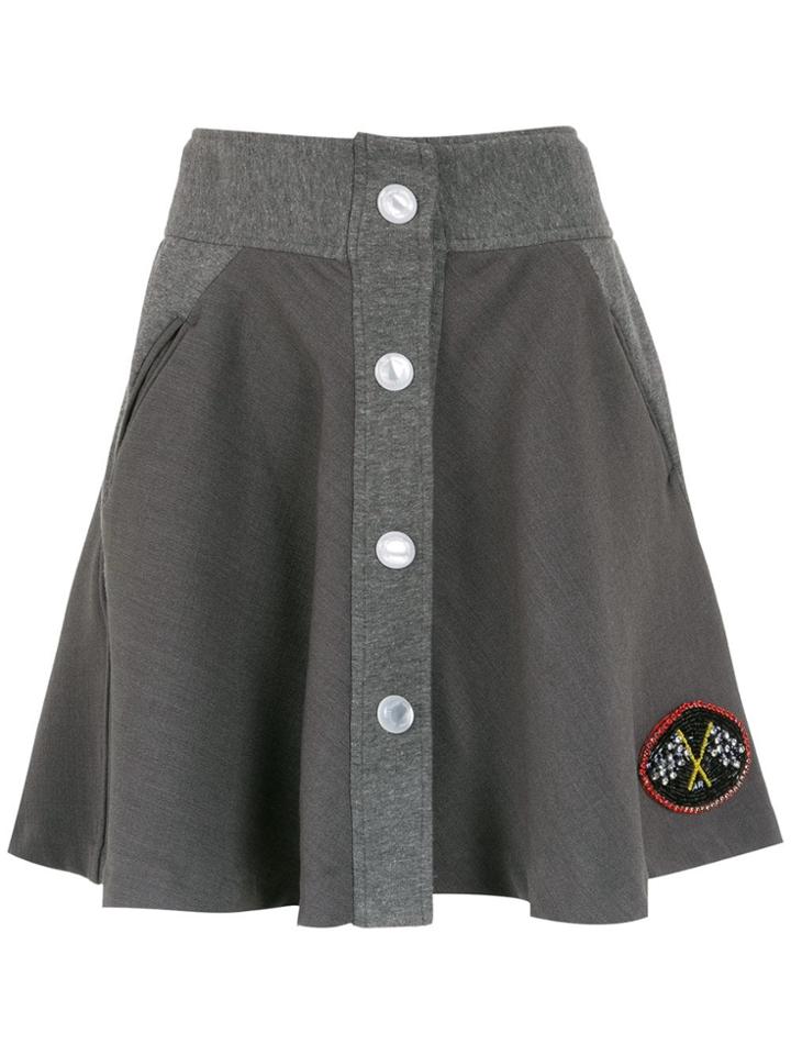 Andrea Bogosian Embroidered Sweatskirt - Grey