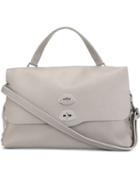 Zanellato - 'postina M' Flap Closure Tote Bag - Women - Leather - One Size, Grey, Leather