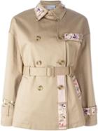 Red Valentino Floral Embroidery Trench Coat