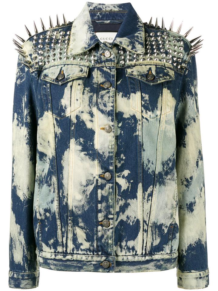 Gucci - Spike Embellished Denim Jacket - Women - Cotton/brass/polycarbonite - 40, Blue, Cotton/brass/polycarbonite