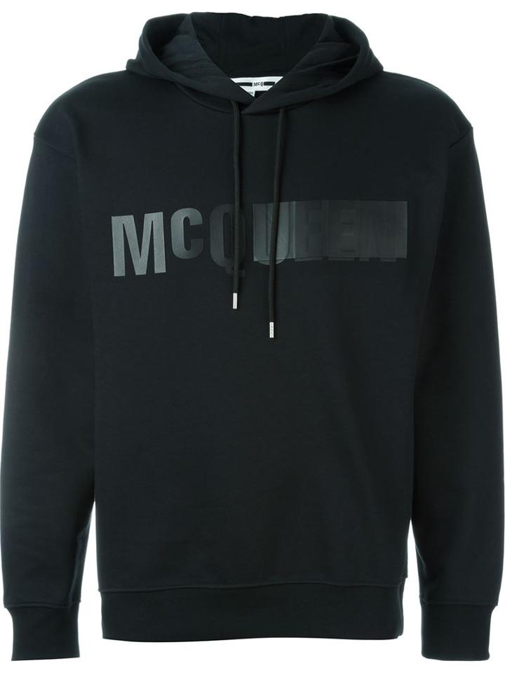 Mcq Alexander Mcqueen Logo Print Hoodie, Men's, Size: Xxl, Black, Cotton