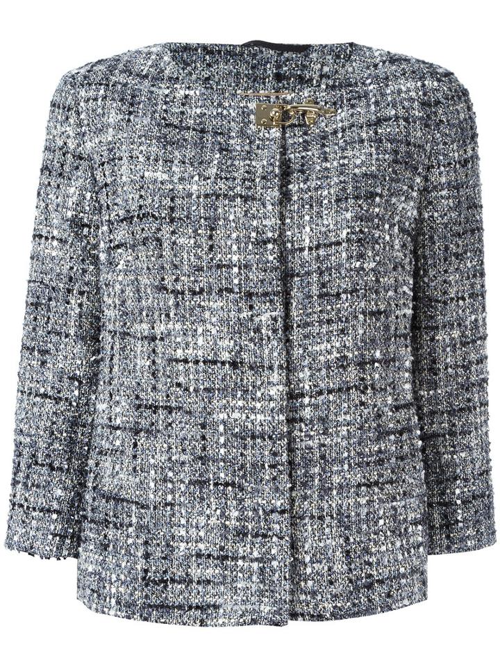 Fay - Tweed Jacket - Women - Cotton/acrylic/polyamide/cupro - M, Grey, Cotton/acrylic/polyamide/cupro