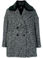 Twin-set Peaked Lapels Double-breasted Coat - Grey