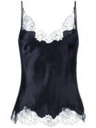 Carine Gilson Lace V-neck Camisole - Black