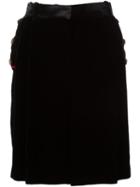 Givenchy 'cavalry' Velvet Shorts, Women's, Size: 36, Black, Silk/cotton/wool