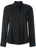 Jil Sander Navy Front Pleat Shirt