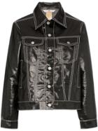 Eytys Buck High Shine Contrast Stitch Denim Jacket - Black