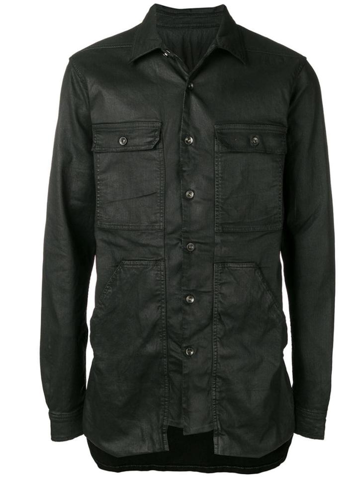 Rick Owens Drkshdw Waxed Shirt Jacket - Black