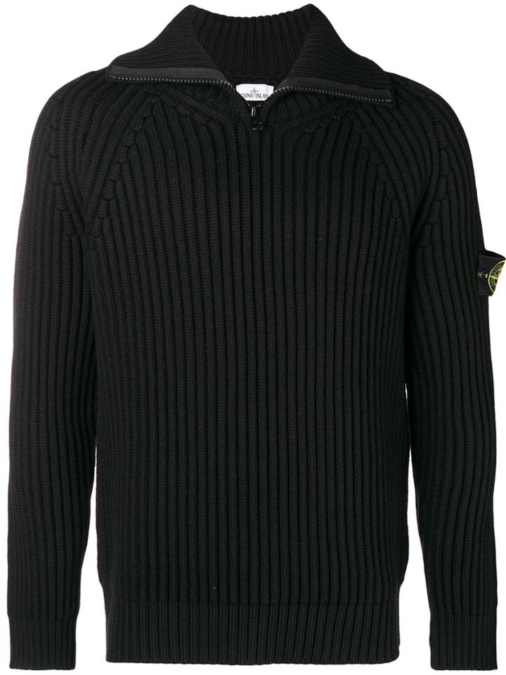 Stone Island Standing Collar Sweater - Black