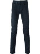 Neil Barrett Biker Style Skinny Jeans, Men's, Size: 33, Blue, Cotton/elastodiene/polyester