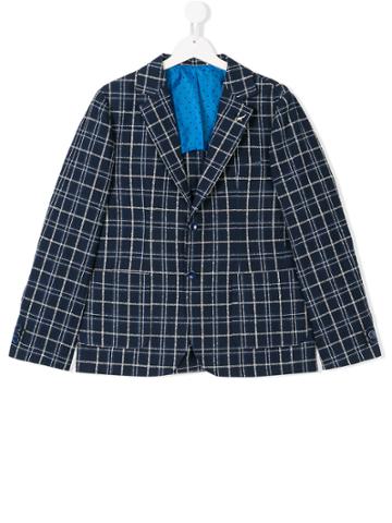 Bugatti Kids Teen Check Patterned Blazer - Blue