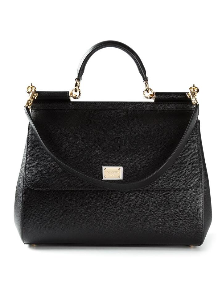 Dolce & Gabbana Large 'sicily' Tote, Women's, Black, Leather