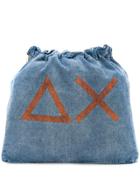 Sun 68 Drawstring Denim Backpack - Blue