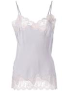 Gold Hawk - Lace Trim Cami Top - Women - Silk/cotton/nylon/rayon - Xl, Women's, Grey, Silk/cotton/nylon/rayon