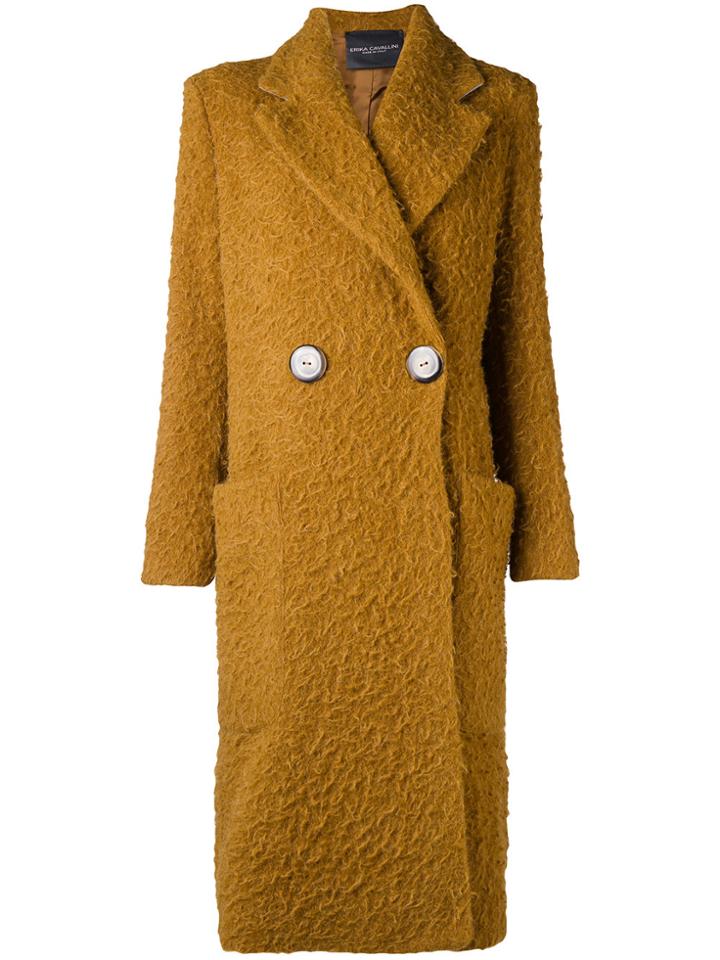 Erika Cavallini Chunky Single-breasted Coat - Brown