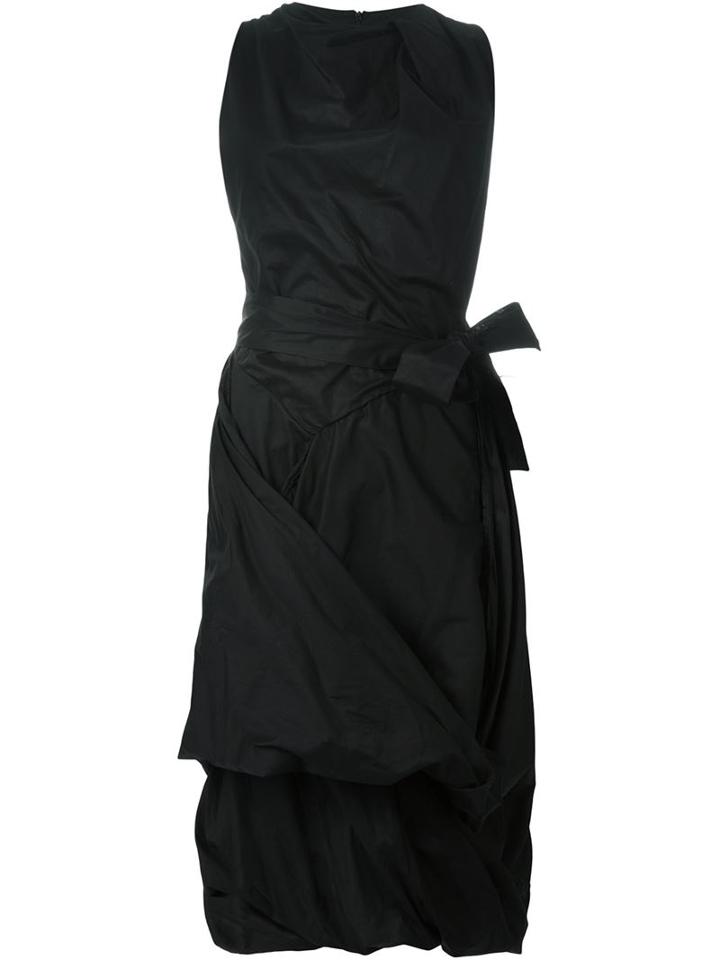 Vivienne Westwood Anglomania Draped Belted Dress, Women's, Size: 38, Black, Cotton/polyester