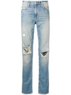 Frame Denim Distressed Slim-fit Jeans - Blue