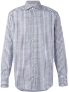 Eleventy Checked Shirt, Men's, Size: 44, Blue, Cotton/polyamide/spandex/elastane