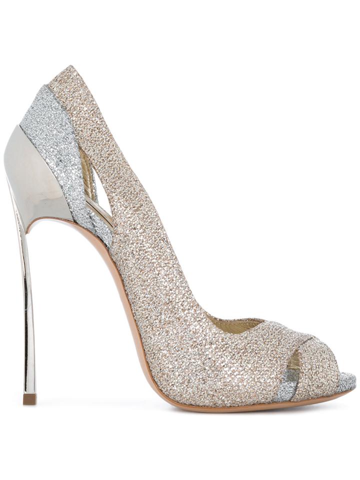 Casadei Blade Cut Out Detail Sandals - Metallic