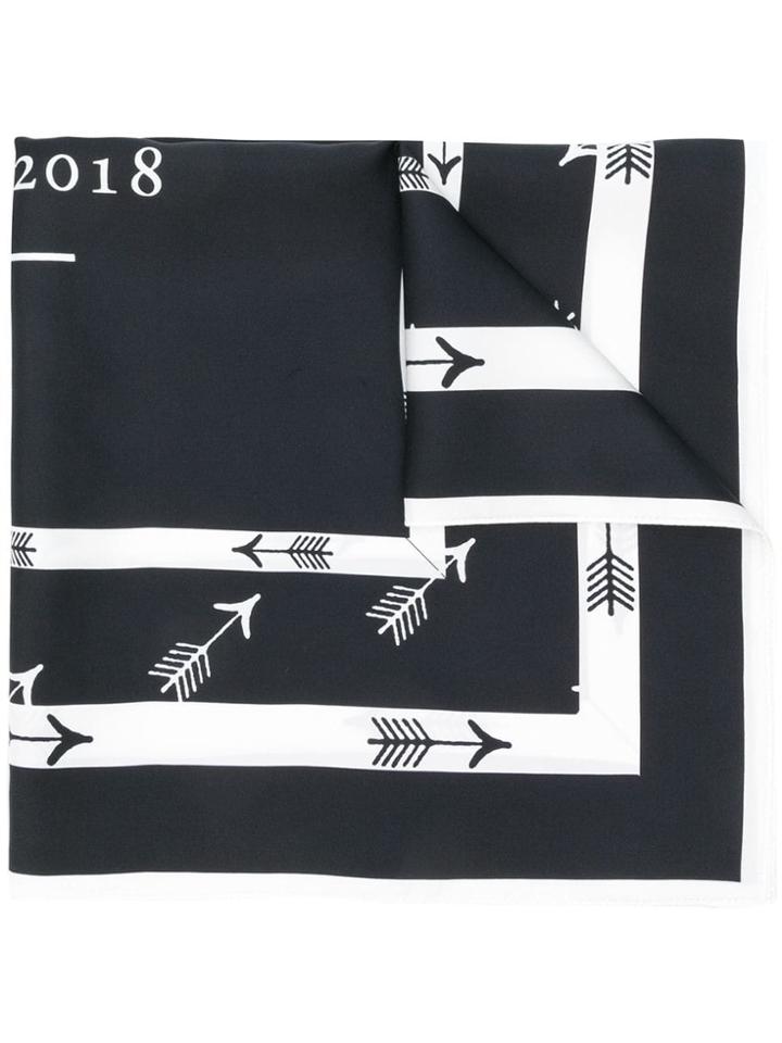 Self-portrait Logo Scarf - Black