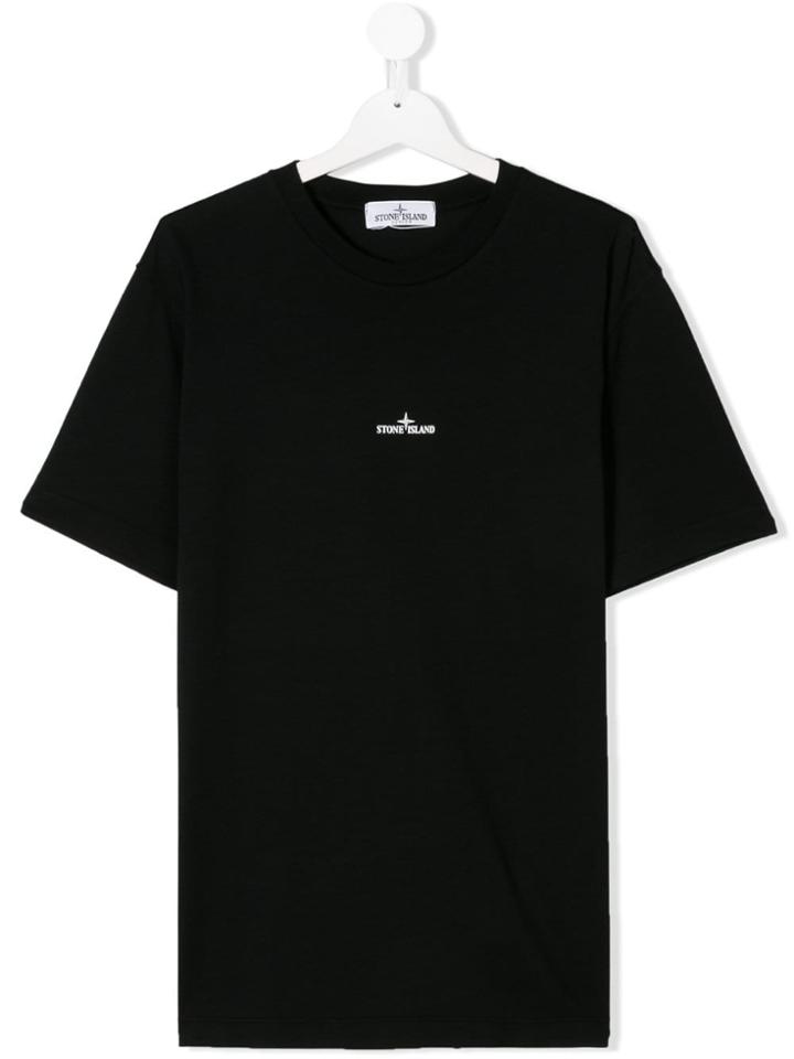 Stone Island Junior Teen Logo Printed T-shirt - Black