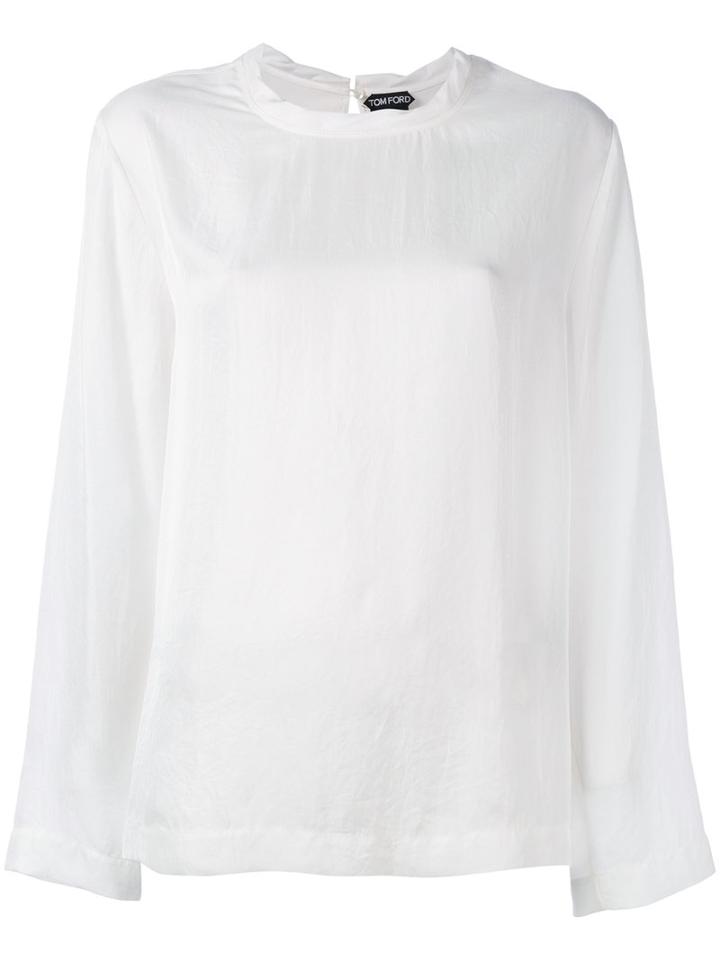 Tom Ford - Longsleeved Blouse - Women - Acetate - 40, Women's, White, Acetate