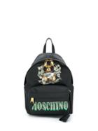 Moschino Logo Print Backpack - Black