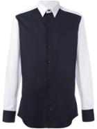 Dolce & Gabbana Contrast Shirt, Men's, Size: 42, Blue, Cotton