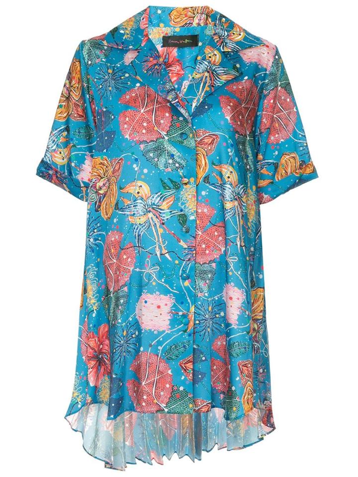 Romance Was Born Feed My Flowers Pleated Shirt - Multicolour