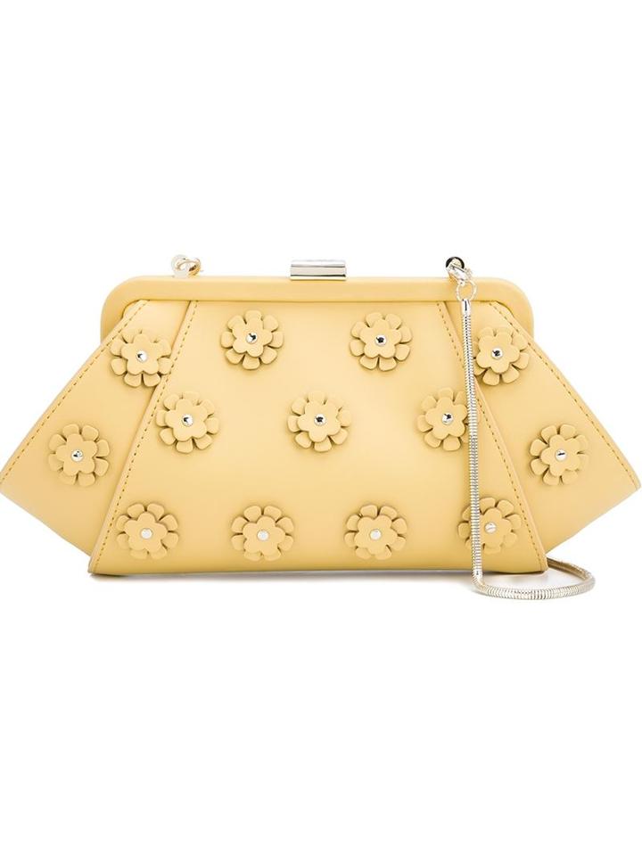 Zac Zac Posen 'posen' Floral Appliqué Clutch, Women's, Yellow/orange