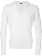 Strasburgo Classic Cardigan, Men's, Size: 46, White, Cashmere