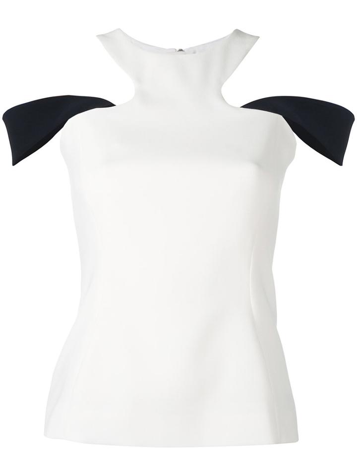 Mugler - Cold Shoulder Monochrome Top - Women - Polyester/viscose/viscose - 36, White, Polyester/viscose/viscose