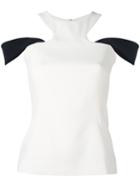 Mugler - Cold Shoulder Monochrome Top - Women - Polyester/viscose/viscose - 36, White, Polyester/viscose/viscose