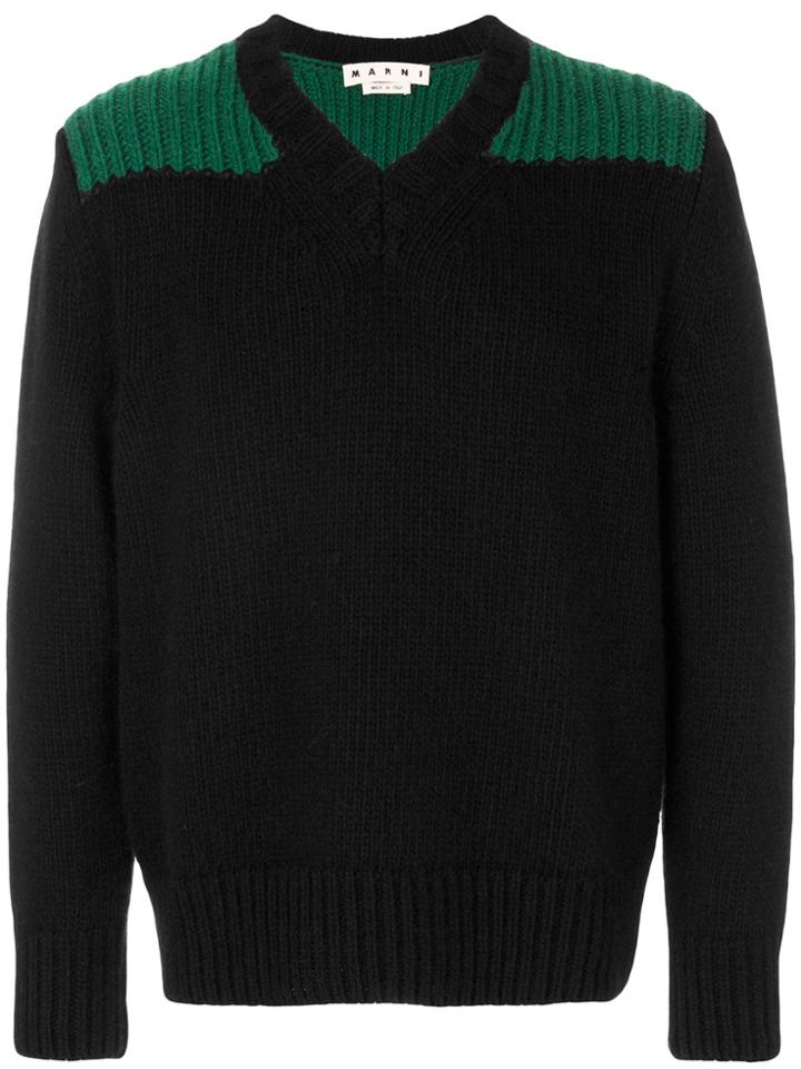 Marni V-neck Jumper - Black