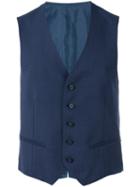 Tonello - Fitted Waistcoat - Men - Cotton/mohair/virgin Wool - 52, Blue, Cotton/mohair/virgin Wool