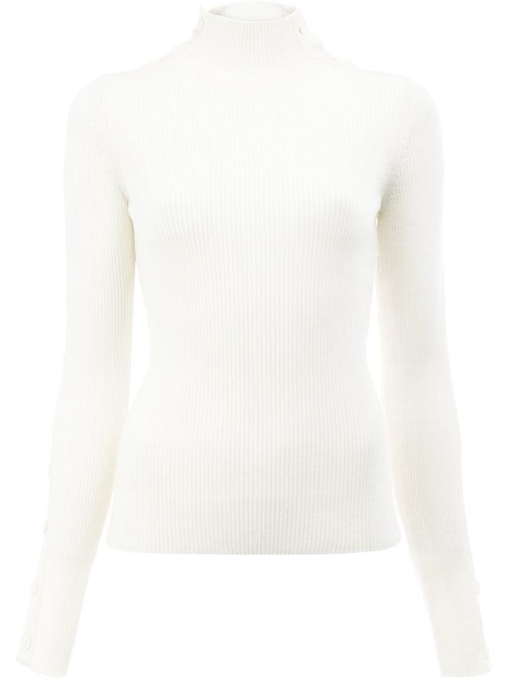 Preen By Thornton Bregazzi Asymmetric Sleeve Sweater - White