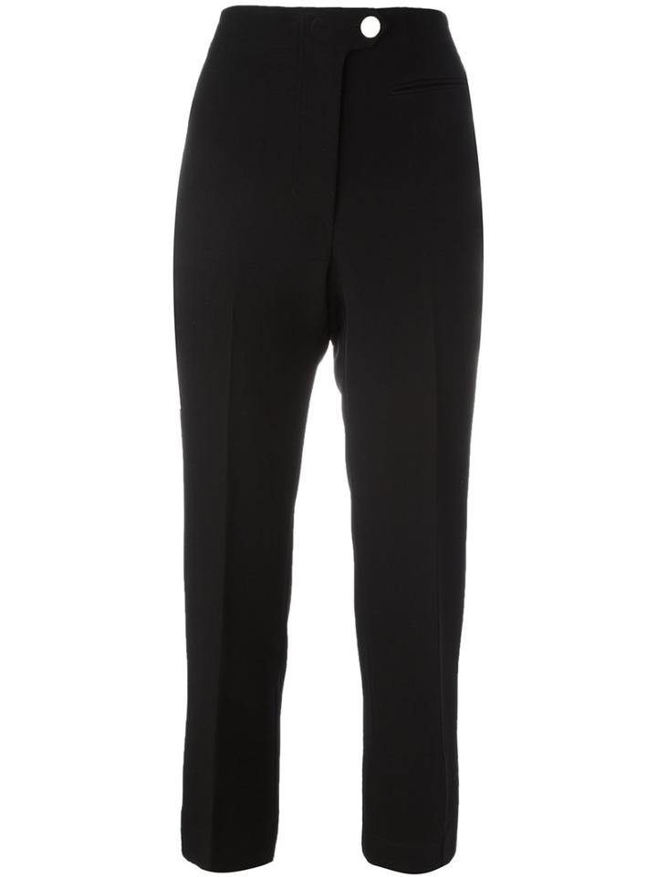 Helmut Lang Cropped Trousers, Women's, Size: 6, Black, Polyester/viscose/spandex/elastane/cotton