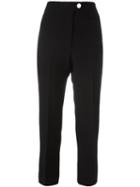Helmut Lang Cropped Trousers, Women's, Size: 6, Black, Polyester/viscose/spandex/elastane/cotton