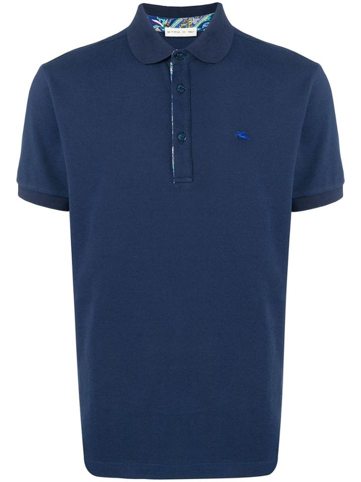 Etro Chest Logo Polo Shirt - Blue
