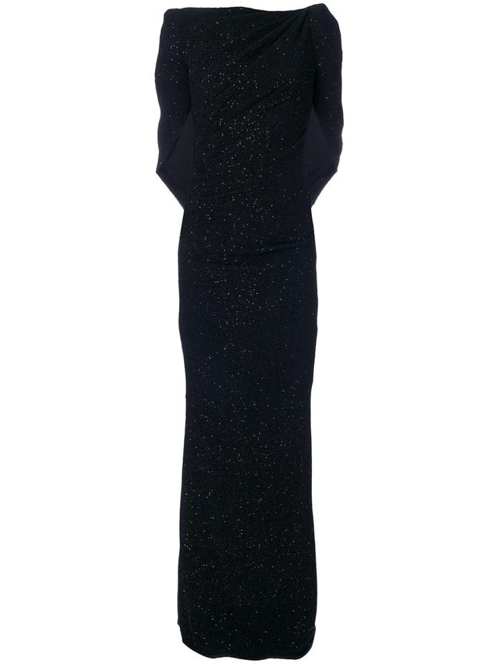 Talbot Runhof Cape Gown - Black